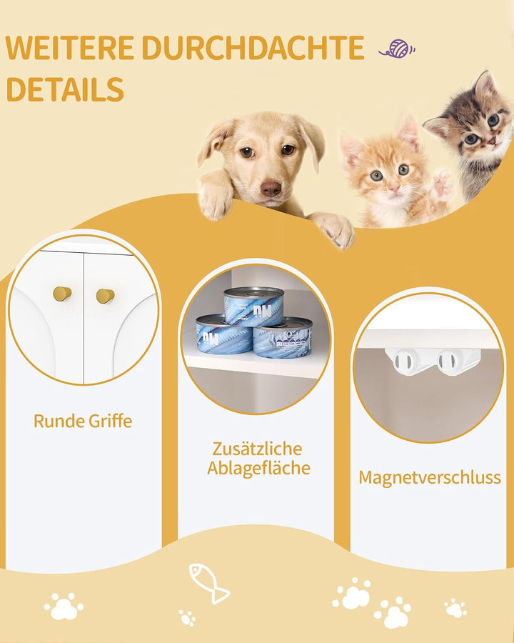 Hzuaneri Katzenschrank, Katzentoilette, Katzenklo Schrank, Katzenhaus mit Tür und separater Trennwan