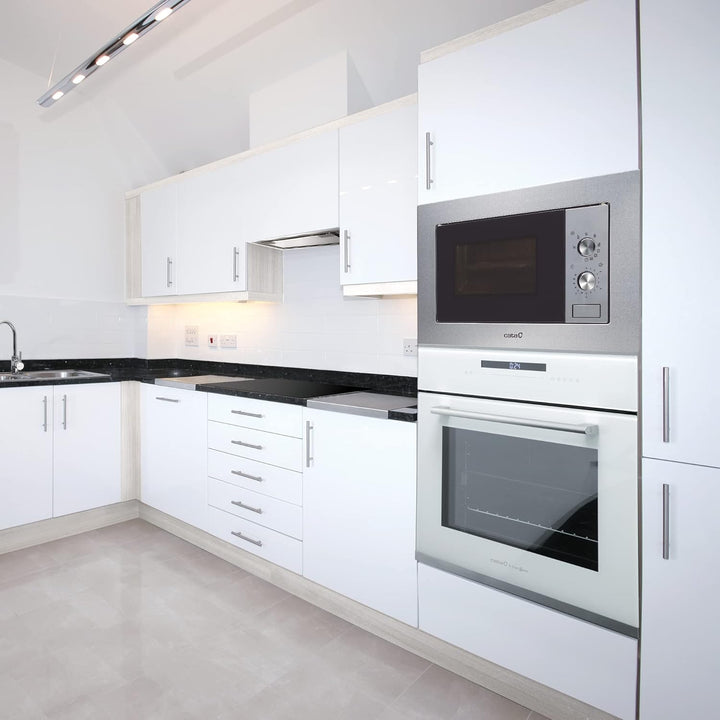 CATA MC 20 IX Einbaumikrowelle Inox Innenbereich aus Edelstahl 5 Leistungsstufen Grill 1000 W Selbst