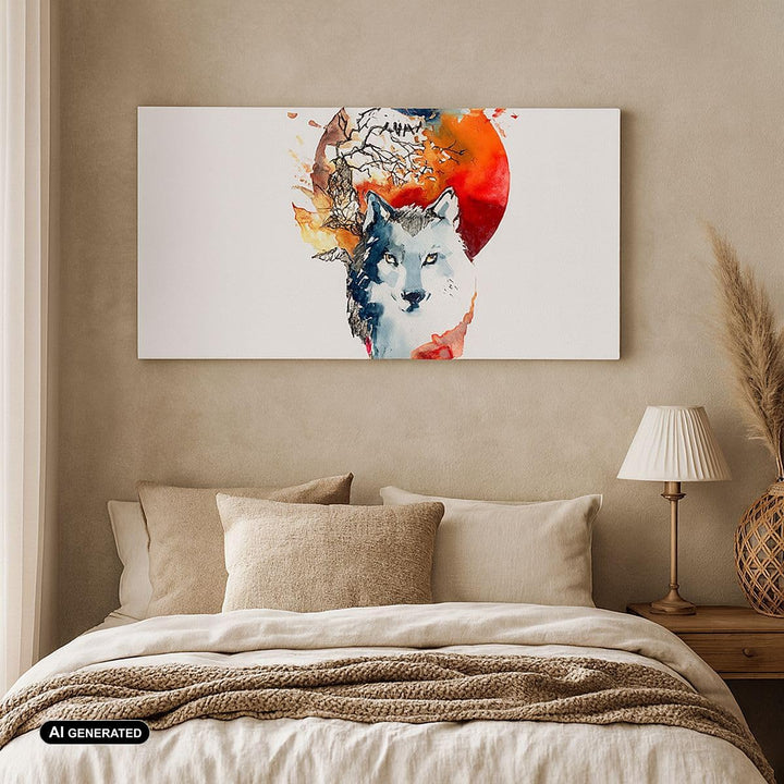Wandbilder Dekoration Wohnzimmer Tierwelt Pelz Abbildung Mond Panorama Bilder auf Leinwand 120x50cm