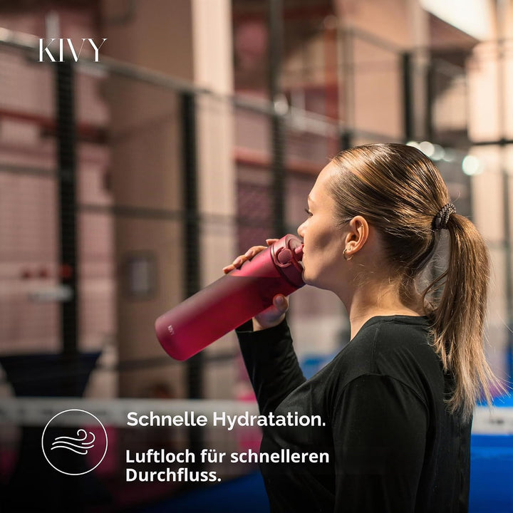 KIVY Trinkflasche 650ml aus Tritan - Auslaufsicher &amp; Spülmaschinenfest Dunkelblau 650 ml, Dunkelblau