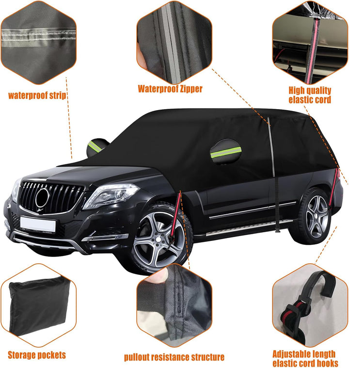 Halbgarage für Mercedes Benz GLK 2009–2015, 420D Oxford, wasserdichte Auto-Abdeckung, Allwetterschut