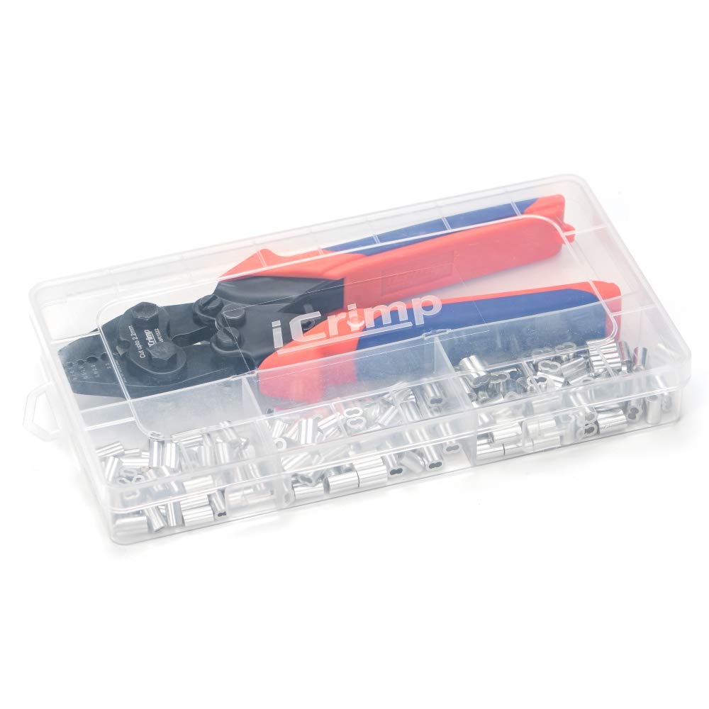 iCrimp CWR1522 Drahtseil Crimp Set 150 Hülsen mit Schneider 0.1 mm - 2.2 mm (with 150 Aluminum Sleev