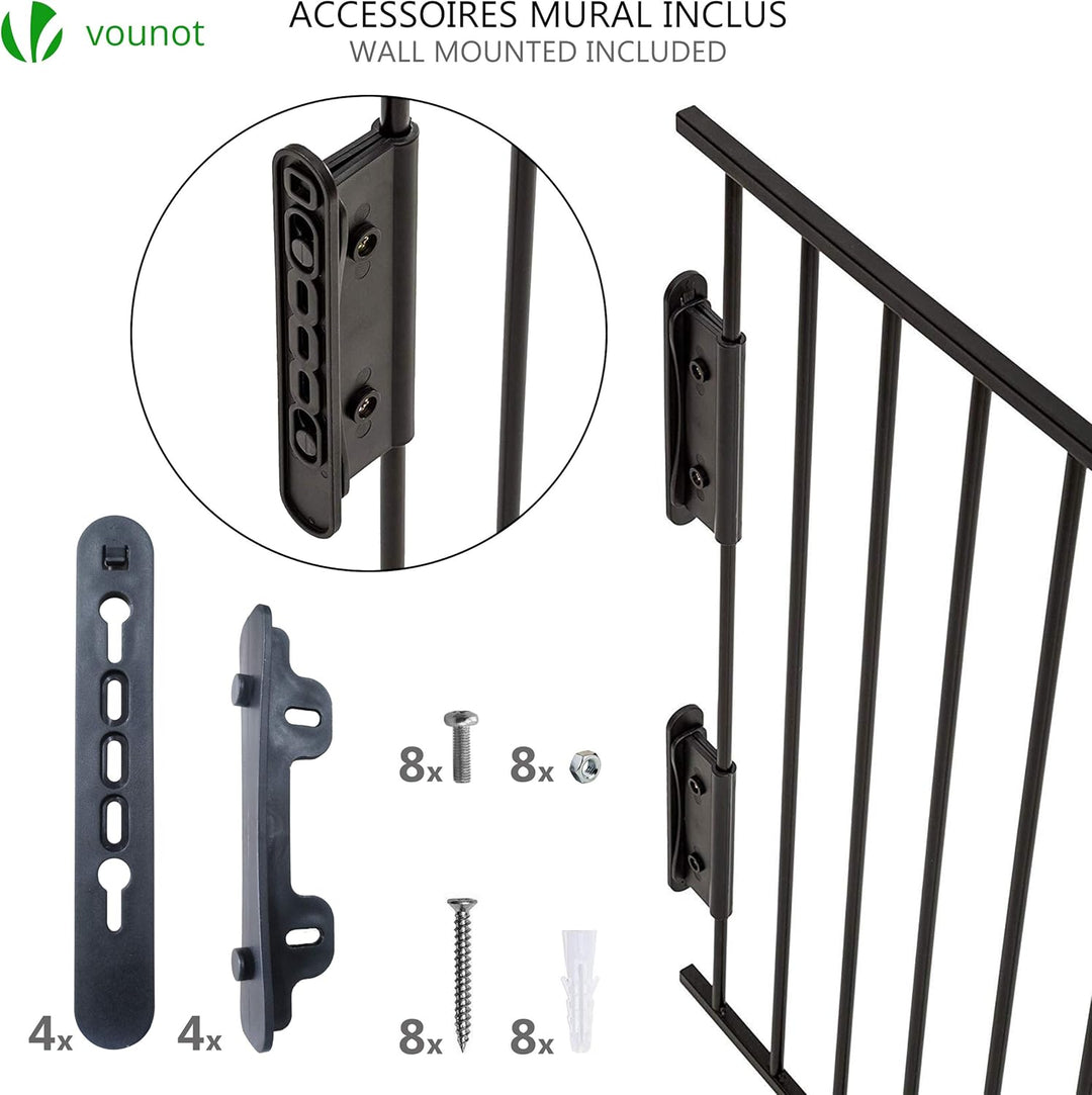 VOUNOT Kaminschutzgitter Metall, 5 Elemente inkl. Sicherheitstür, Konfigurationsgitter Faltbar, mit
