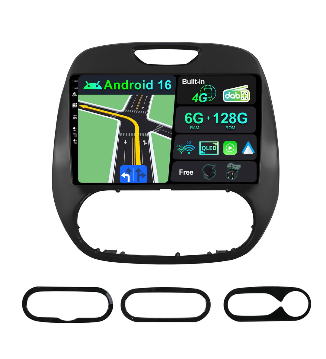 [Eingebaut 4G DAB] - 6G+128G - Android 16 Autoradio für Renault Kaptur Captur (2014-2019) - Kabellos