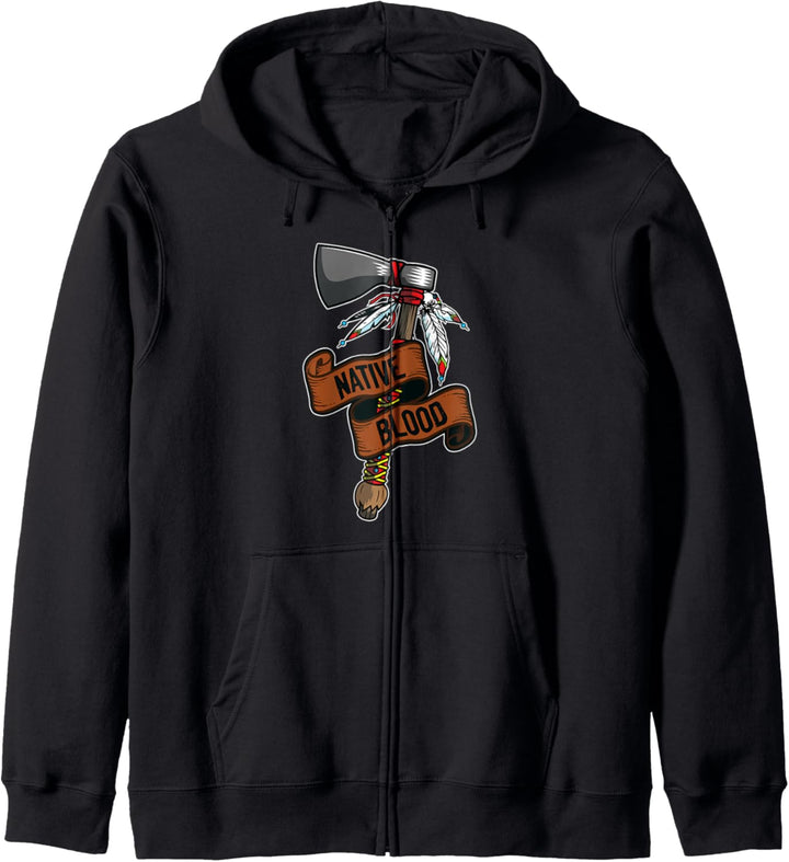 Native American Feathers Axe Men Women Kapuzenjacke