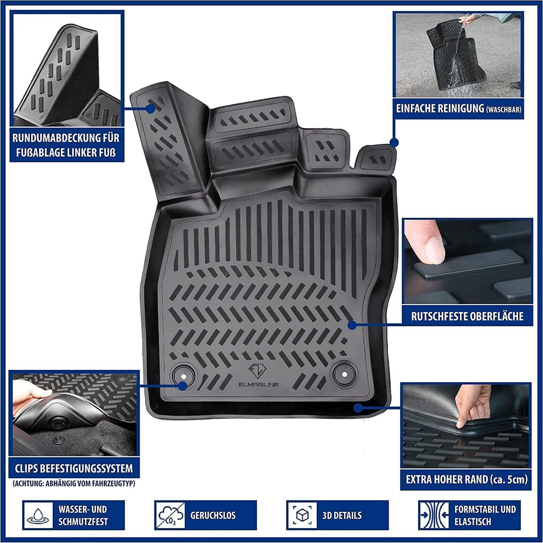 ELMASLINE 3D Gummimatten &amp; Kofferraumwanne Set für Renault Megane E-TECH 2022-2026 Elektro | Zubehör