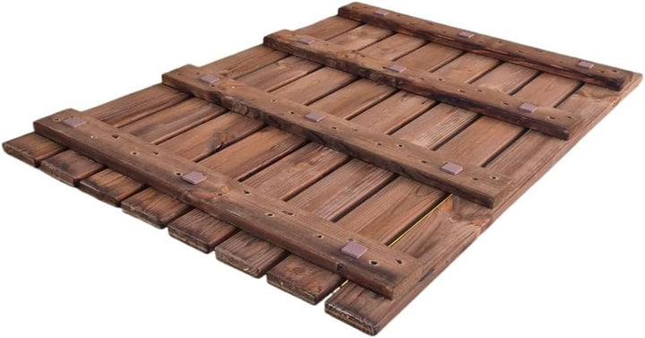 Duschbrett rutschfest 118x78 cm Kiefer imprägniert Farbe Teak, 118x78 cm