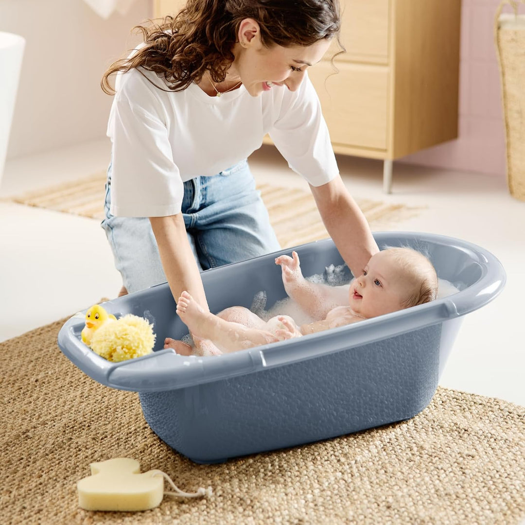 Rotho Babydesign Baby Badewanne Bella Bambina - Blaue Badewanne speziell für Babys und Kinder - Idea