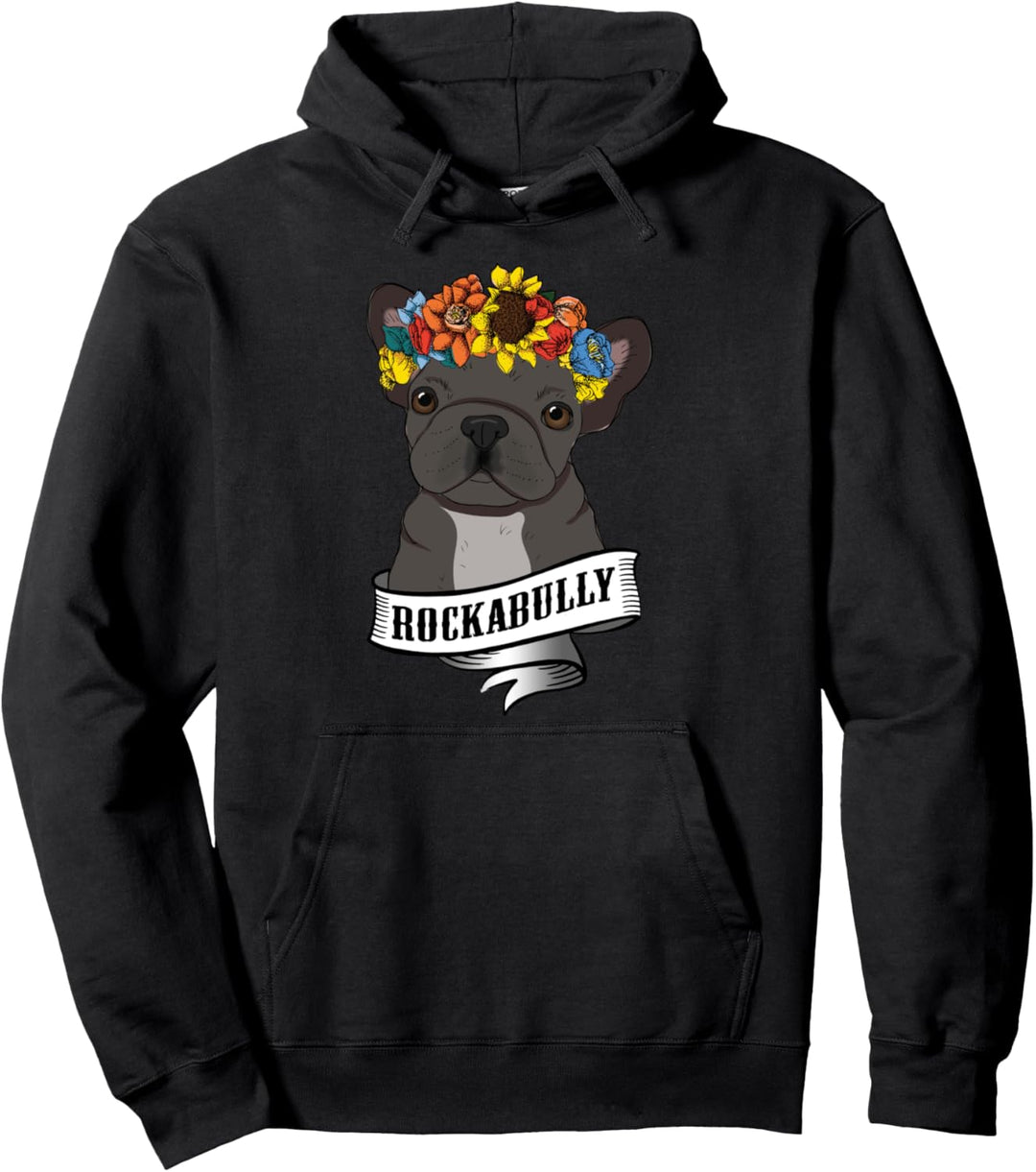süsser Rockabully Hundebesitzer Frauchen Geschenk Hundepfote Pullover Hoodie