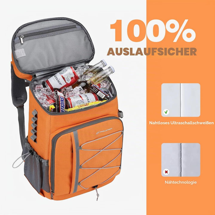 Maelstrom Kühlrucksack 35/50 Dosen, Isolierter Cooler Rucksack Auslaufsicher, Grosse Kühltasche Ruck