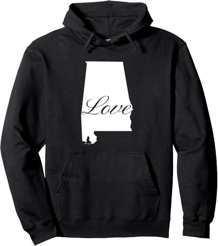 Alabama Cursive Love State Pride Pullover Hoodie