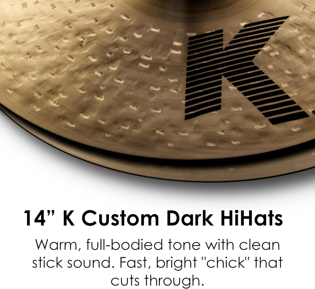 Zildjian K Custom Series - 14" Dark Hi Hat Cymbals - Pair 14 Zoll, 14 Zoll