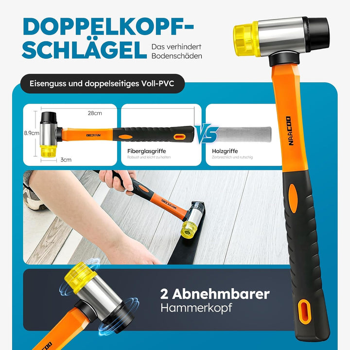 Laminierte/Vinyl-Bodenplattenwerkzeuge, Vinylholzböden mit NAACOO Knochenblöcke - zweiseitig mit Nis