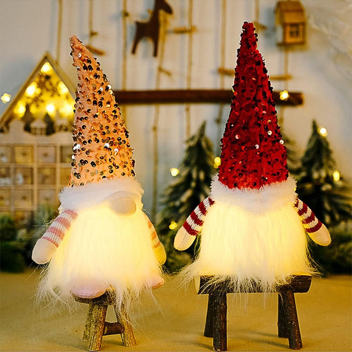 3 Stück weihnachtswichtel Weihnachtsdekoration mit LED, Weihnachtszwerge Plüsch-Dekorationen Wichte