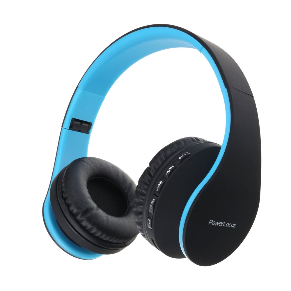 PowerLocus Bluetooth Kopfhörer Over Ear, Kabellose Kopfhörer, HiFi Stereo, Faltbare Kopfhörer mit Mi