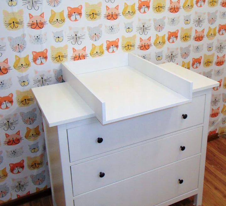 Wickelaufsatz für Malm von IKEA für 48 cm Kommoden, Aschgrau | Abnehmbar Wickelkommode Aufsatz, Wick