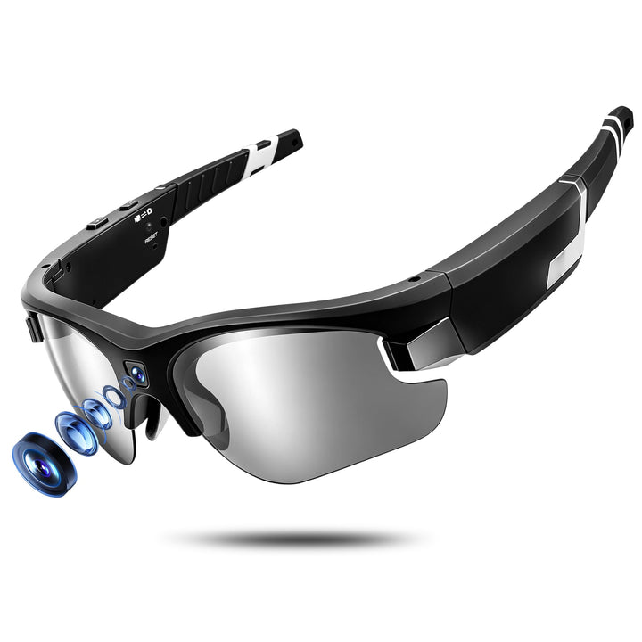 Smart Glasses mit Kamera,1080P Brille mit Kamera,Mini Action Cam
