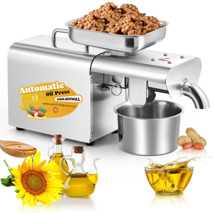 CGOLDENWALL Ölpresse Maschine Elektrische 1000W für Erdnüsse/Sesam/Walnüsse