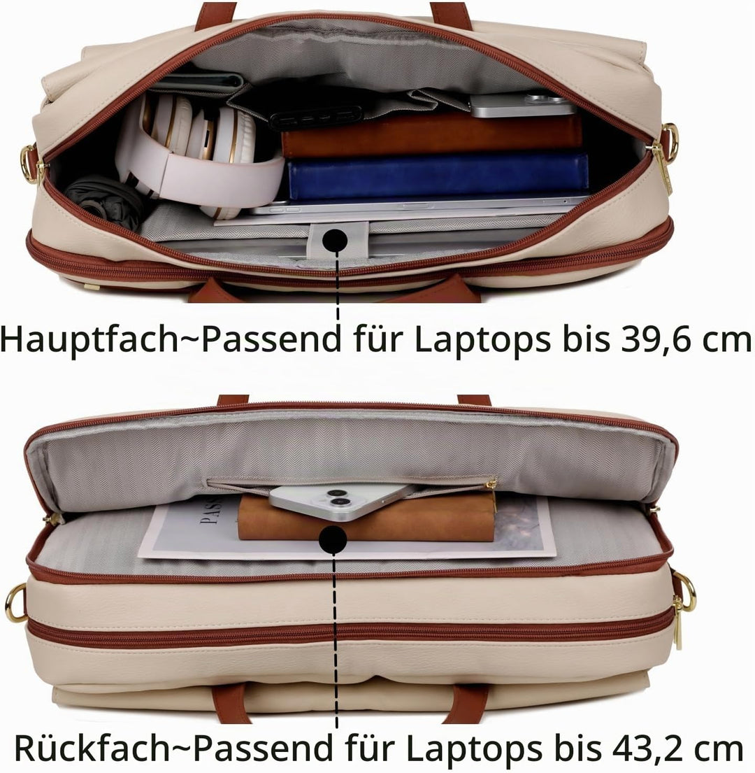 Baosha Faux Leder Laptop Tasche 15.6-17.3 Zoll Damen Aktentasche Schultertasche Notebook Tasche Busi