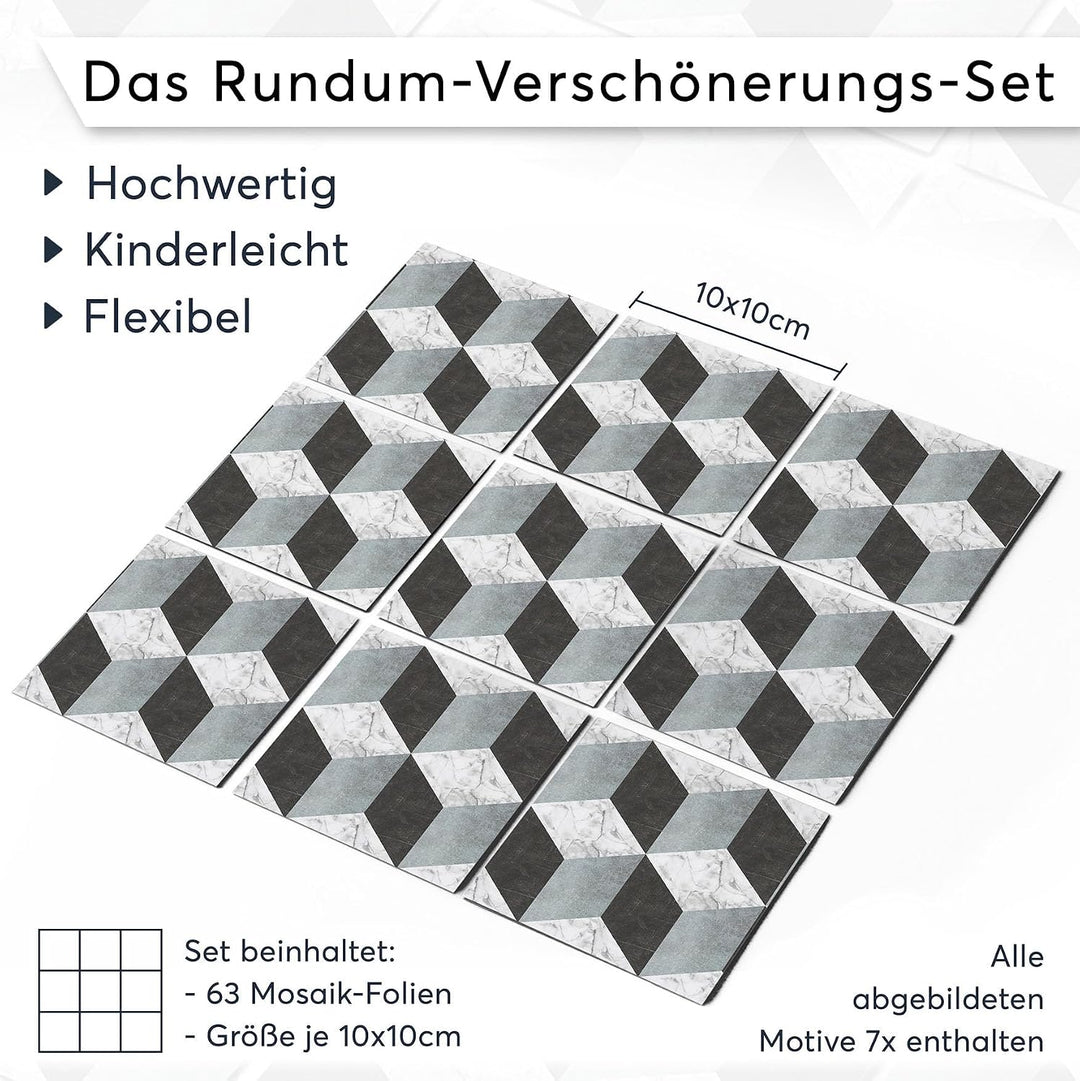 Selbstklebende - [ Bodenfliese - Fliesen für Boden ] - Aufkleber Folie Sticker für Boden-Fliesen - K