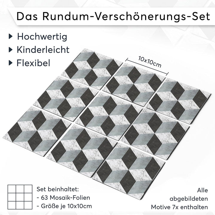 Selbstklebende - [ Bodenfliese - Fliesen für Boden ] - Aufkleber Folie Sticker für Boden-Fliesen - K