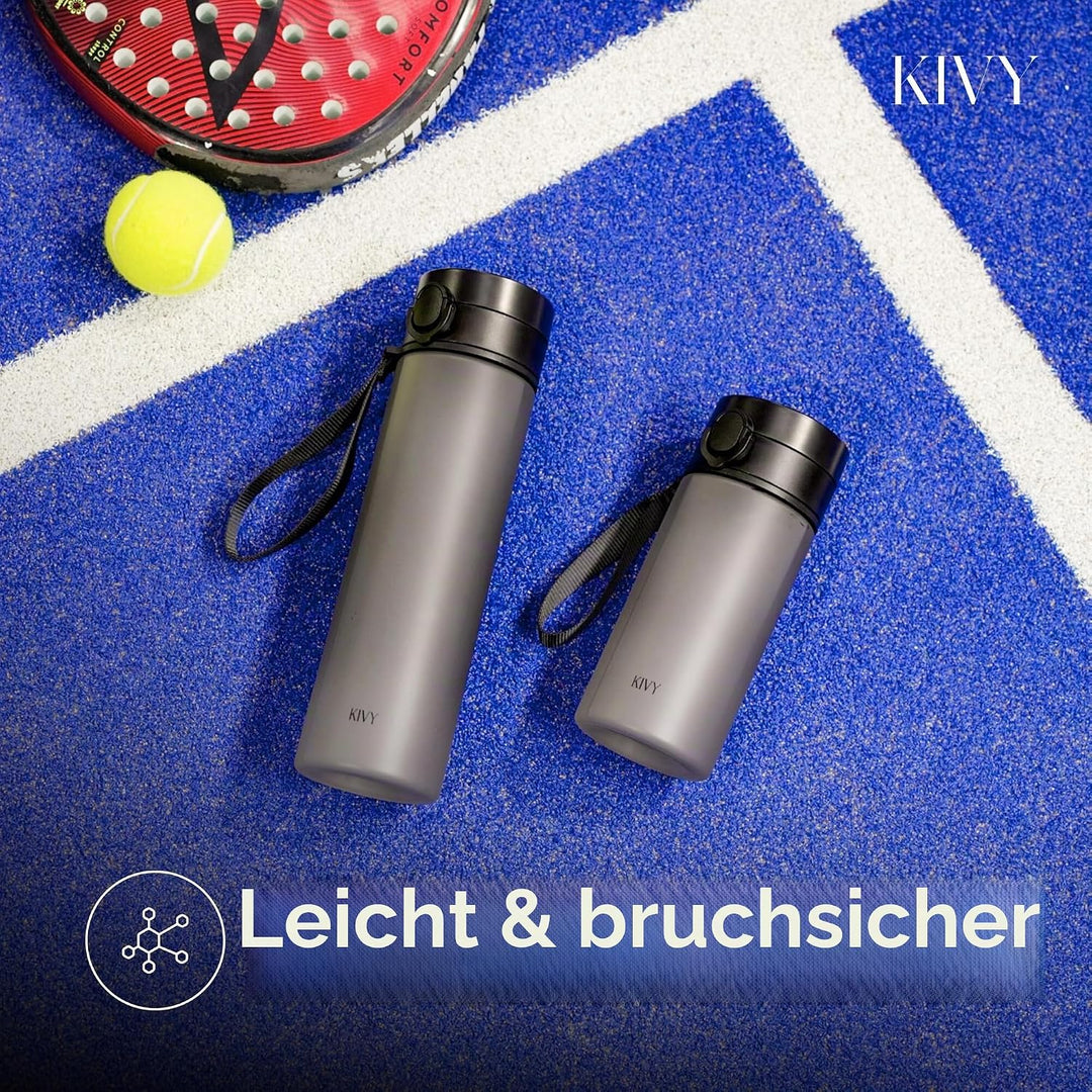 KIVY Trinkflasche 650ml aus Tritan - Auslaufsicher &amp; Spülmaschinenfest Dunkelblau 650 ml, Dunkelblau