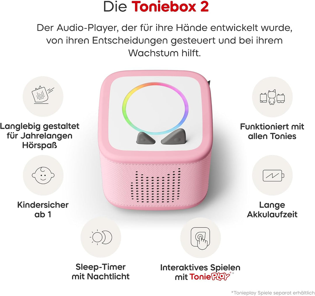 tonies Toniebox 2 Bundle Incl. 1 Peppa und das Neue Baby + EIN Spieltag mit Peppa Tonieplay Spiel, P