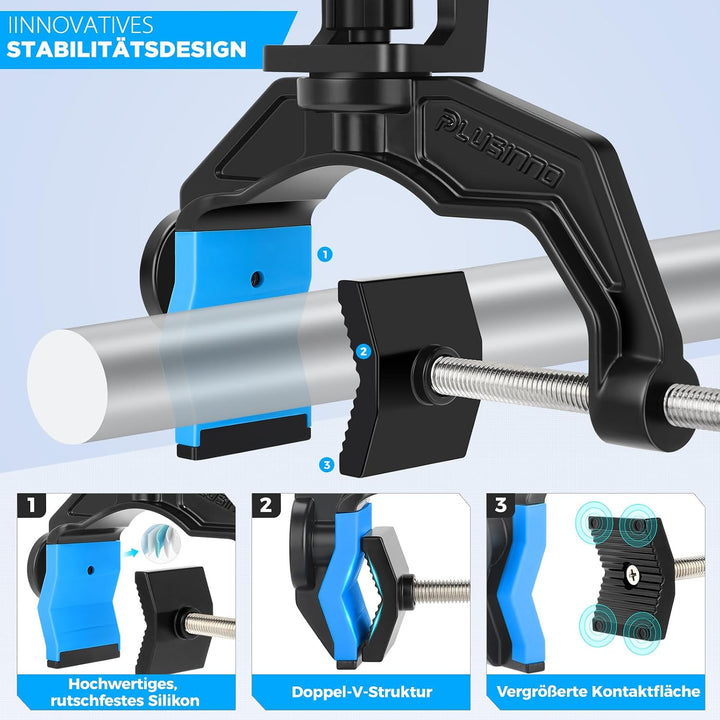 PLUSINNO Angelrutenhalter für Boote, Angelausrüstung mit vergrössertem Clip, innovatives Design in D