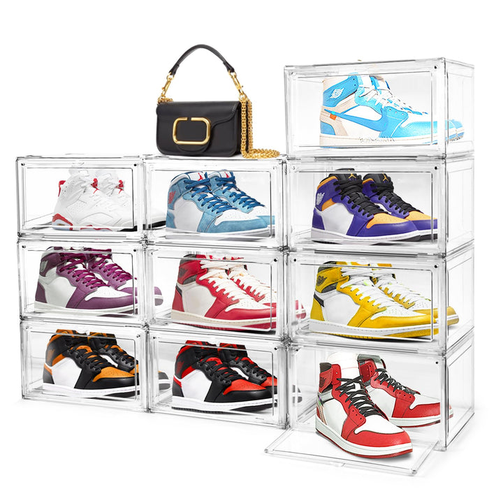 10er Pack Acryl Schuhbox klare Schuh-Displaybox Grösse 47 Transparente Sneaker Aufbewahrungsbox Kuns