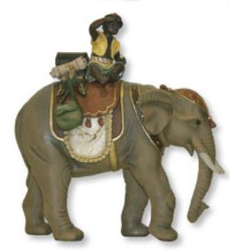 Unbekannt Krippenfiguren Elefant mit Mohr geeignet für 8cm Figuren
