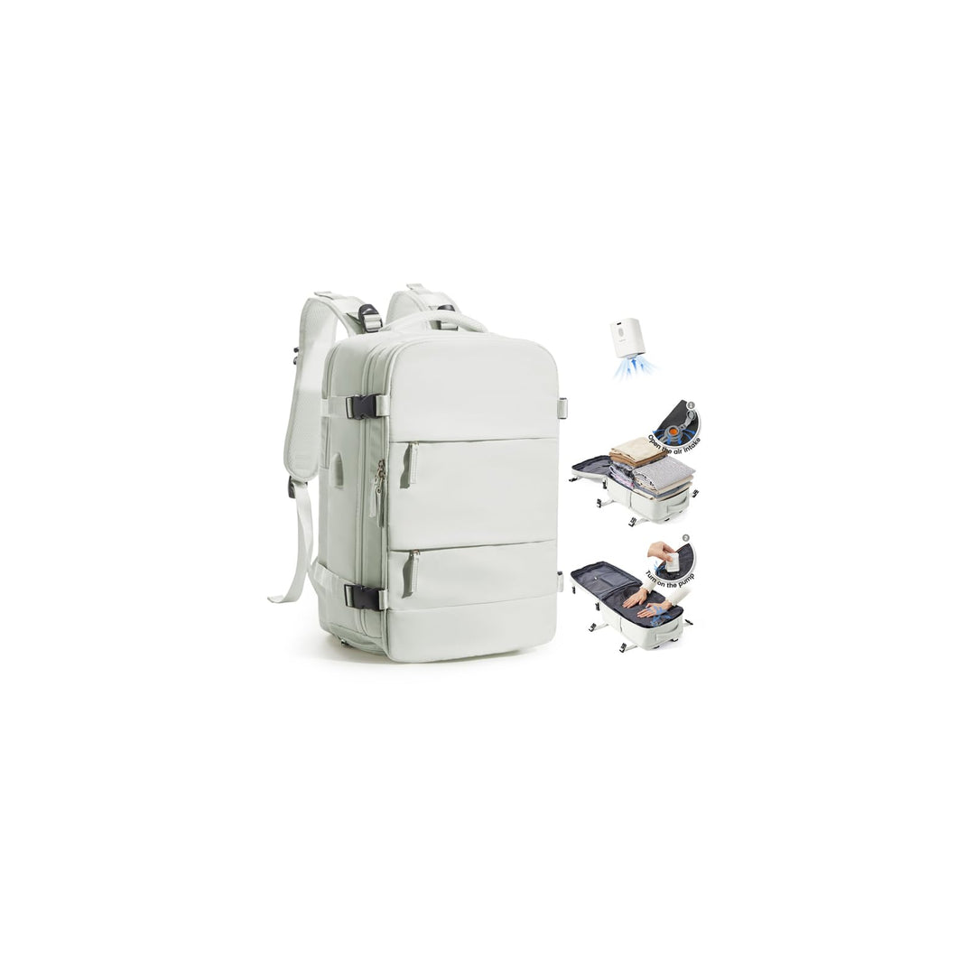 SZLX Grosser Reiserucksack Damen,Vakuum Rucksack mit Pumpe Ryanair Handgepäck 40x30x20 Herren, Wizza
