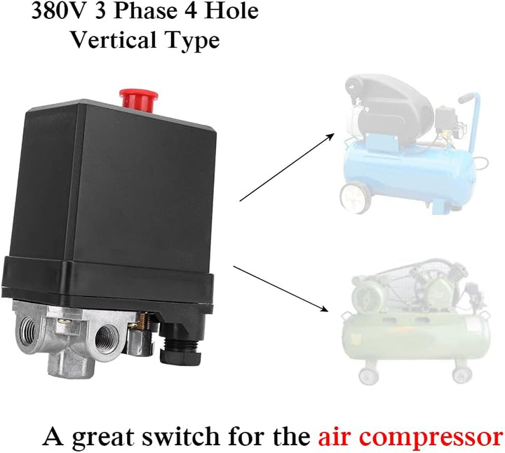 G1/4 "-Druckschalter kompressor 380V, 3-Phasen-4-Loch-Vertikaltyp druckschalter, 125 PSI maximaler A
