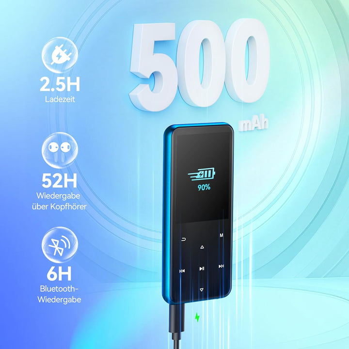 AGPTEK 32GB MP3 Player Bluetooth 5.3 mit 2,4" TFT Farbbildschirm HiFi Musik