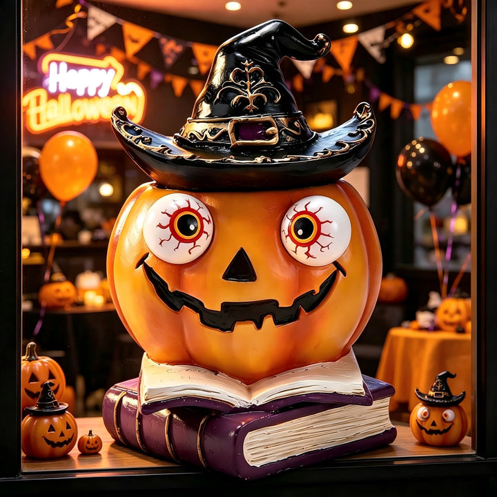 Halloween Kürbis Süssigkeitenglas Grusel Deko Keksdose Bonbonglas Harz