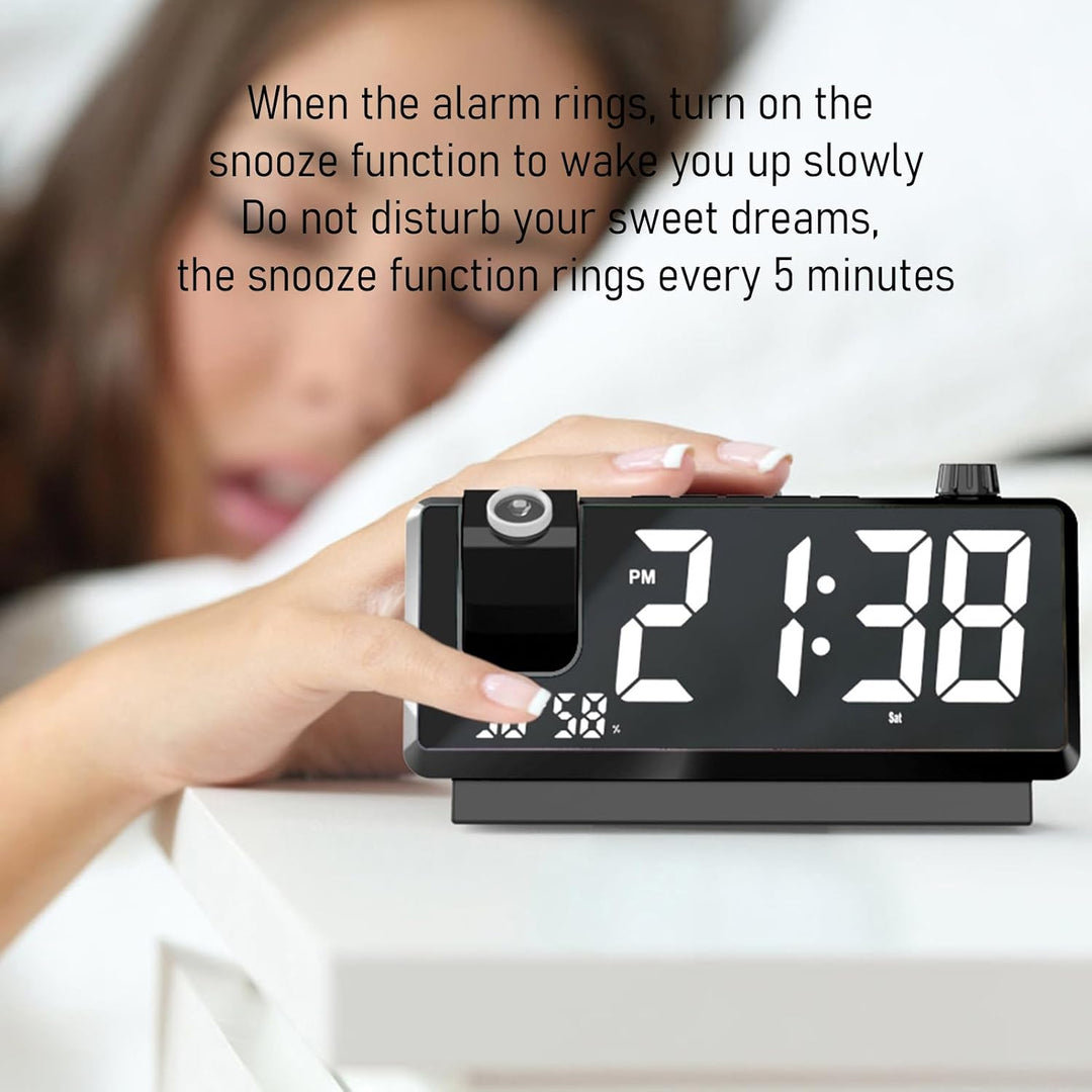 Time Projection Clock, Smart Electronic Alarm, Temperatursensor-Display, interaktiv, 180 ° drehbar,
