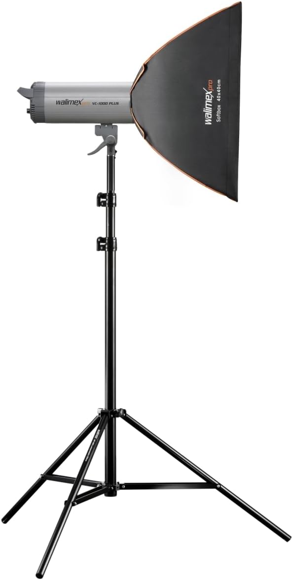 Walimex pro Softbox Orange Line 40x40, Schwarz, Weiss ohne Adapter, ohne Adapter