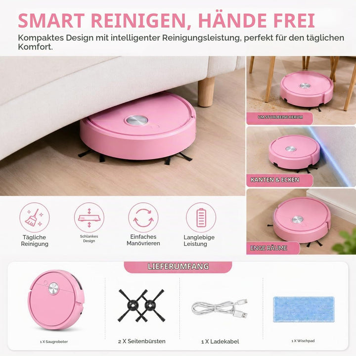 Mini Saugroboter, Mini staubsauger Roboter, Kleiner Saugroboter, Staubsaugerroboter für Auto, 3-in-1