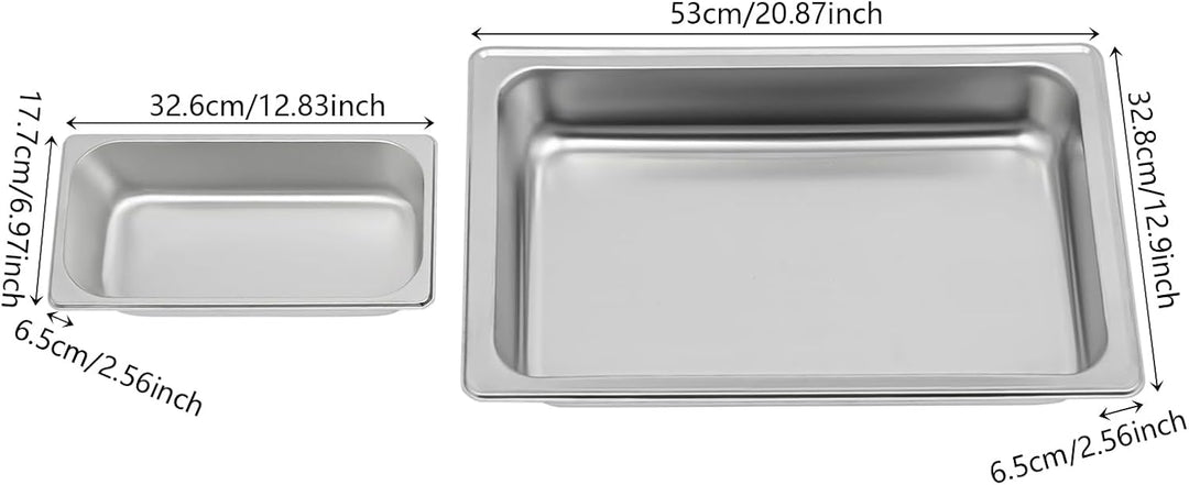 Speisenwärmer für Mariebad, 3 Behälter, 5 l, Edelstahl, verstärkt, Buffet | Speisenwärmer für Wasser