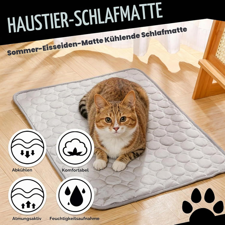 Kühlmatte für Katzen 58x48CM, aus weichem und strapazierfähigem Polyestergewebe, kratzfest &amp; waschba
