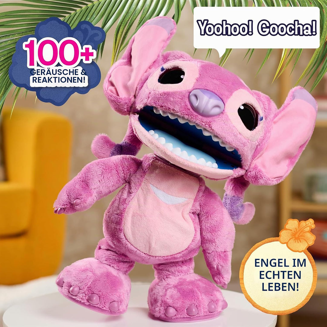 Just Play Disney Stitch Ultimate Angel – Funktionsplüschtier, 100+ Geräusche und Reaktionen, ab 3 Ja