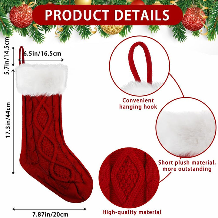 XIMISHOP 6PACK Grün Rot Weiss Weihnachtsstrümpfe…, Grün Rot Weiss