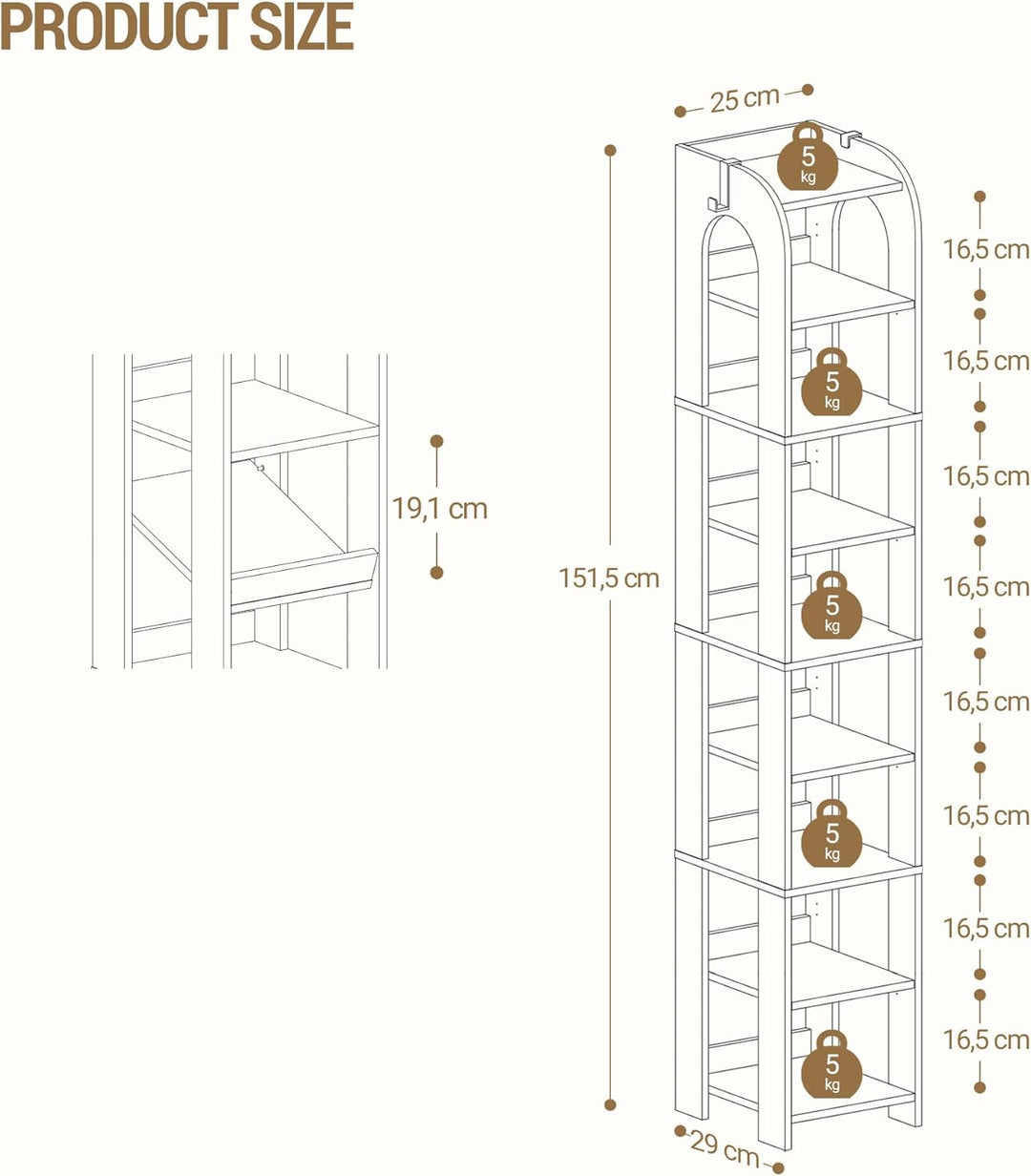 Hzuaneri Vertikales Schuhregal, 9 Ebenen Schmale Schuhregale, Holz-Schuh-Organizer für Schrank, Eing