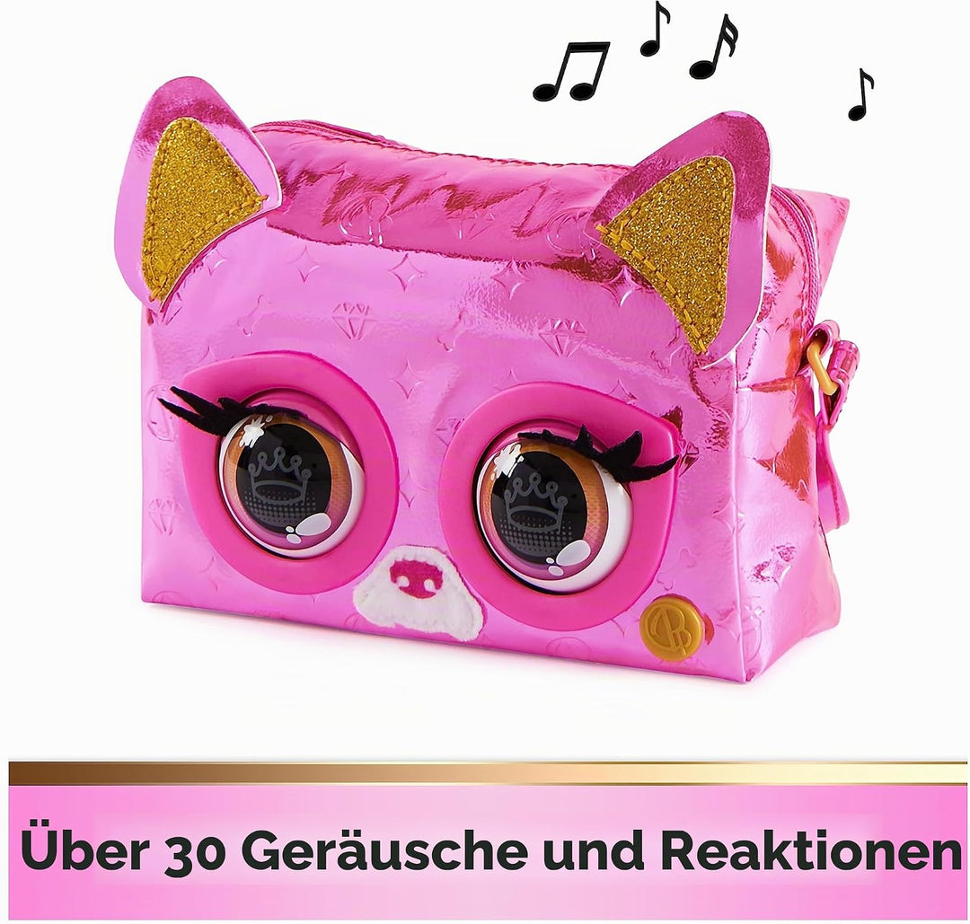 Purse Pets Metallic Magic Tiertasche - interaktive Tasche mit 30 Geräuschen und Reaktionen, Musik un