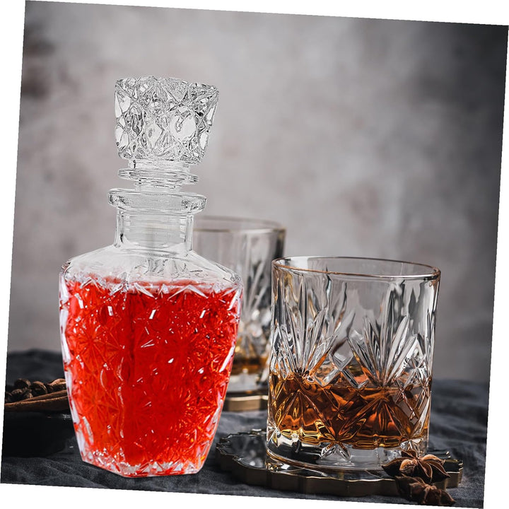 Transparente Whiskyglaskaraffe Glas Spirituosenspender 250ml – Dickwandige Weindekanter Karaffe Mit