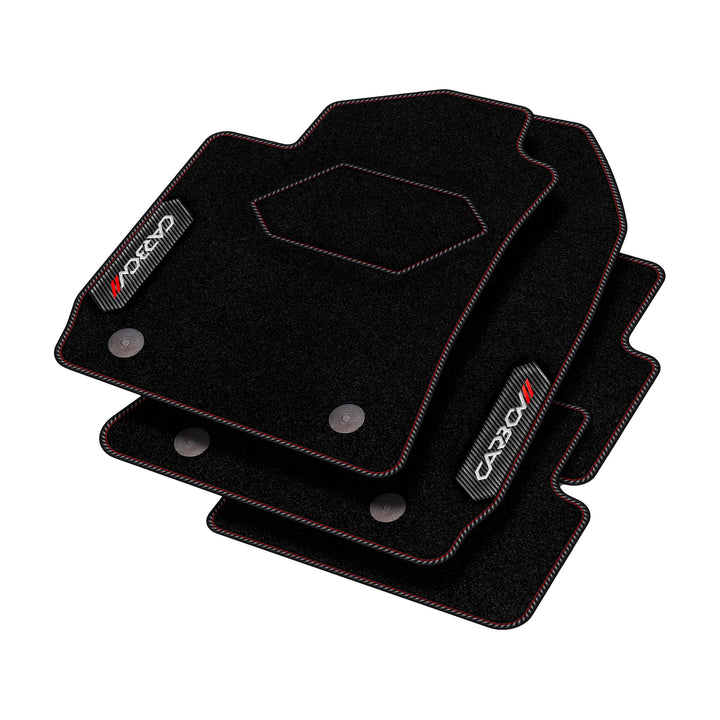 MOTOS Personalisierte Velours-Fussmatten Carbon Series passend für BMW 3er E30 1982-1994 Limousine,