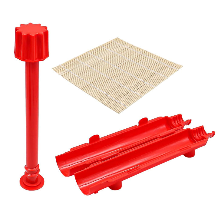 Sushi Maker Kit Tragbarer Sushi Maker Bazooka Sushi Set mit Rolling Matte Stäbchen Handbuch Formform