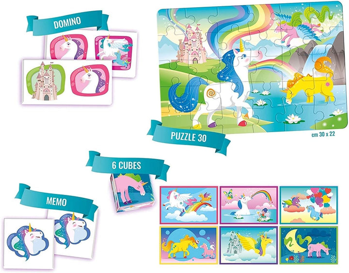 Clementoni - 18035 - Edukit 4 in 1 - Einhörner, Einhörner