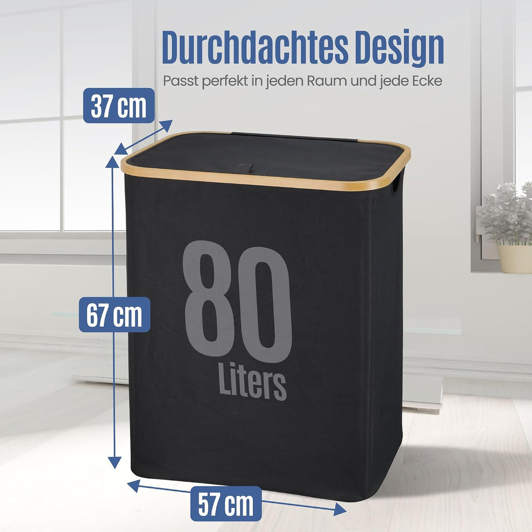 Wäschekorb mit Deckel 160L,Extra Grosse Wäschekorb mit Deckel, faltbare Wäschekörbe für Waschküche,