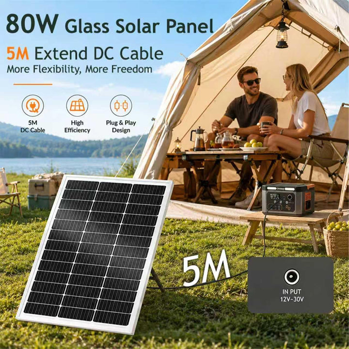 CHUBAN 80W Solarpanel 18V Monokristallines Solarmodul mit Aluminiumrahmen 80W Alurahmen, 80W Alurahm
