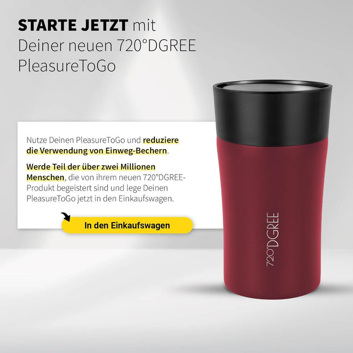 720°DGREE Thermobecher 210ml “PleasureToGo 2.0” - 3 Grössen, 3h Heiss, 6h Kalt, Auslaufsicher, BPA-F